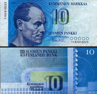10 Suomijos markių.
