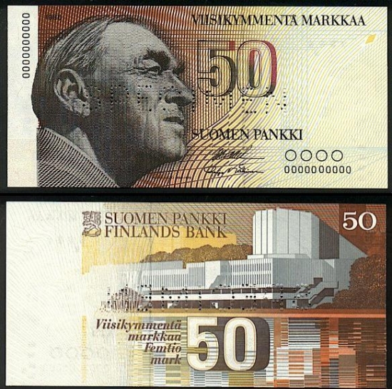 50 Suomijos markių.