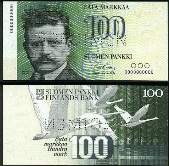 100 Suomijos markių.