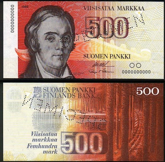 500 Suomijos markių.