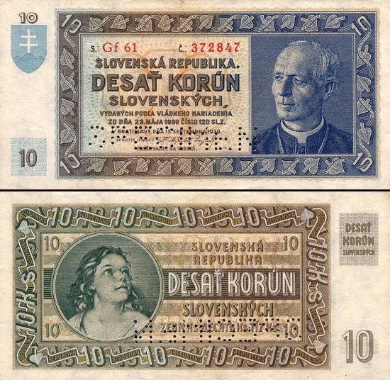 10 Slovakijos kronų.