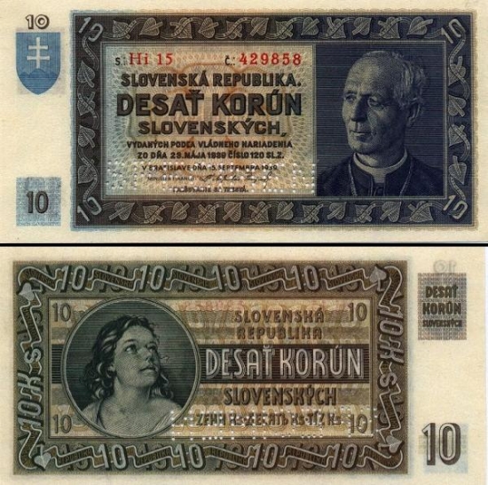 10 Slovakijos kronų.