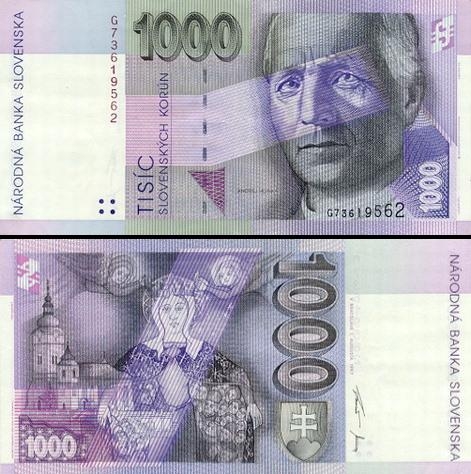 1000 Slovakijos kronų.
