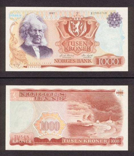 1000 Norvegijos kronų.