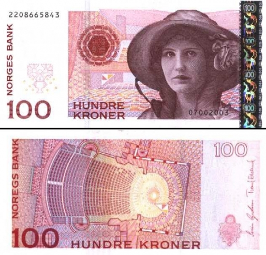 100 Norvegijos kronų.