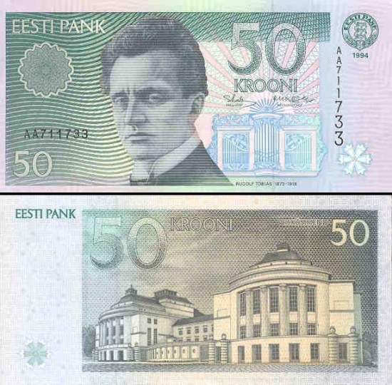 50 Estijos kronų.