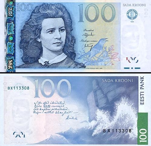 100 Estijos kronų.