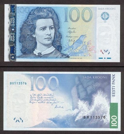 100 Estijos kronų.