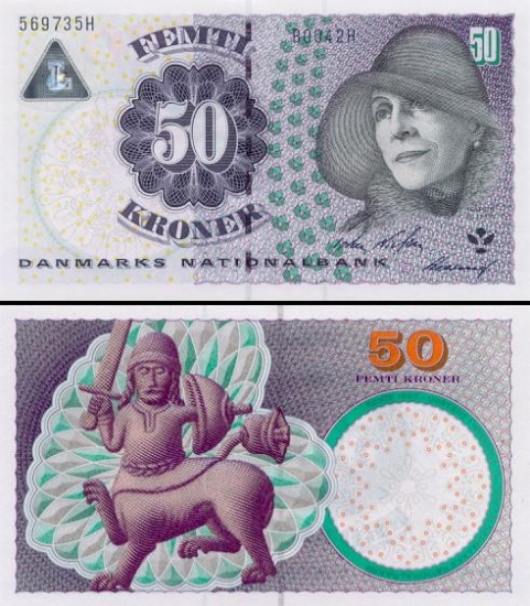 50 Danijos kronų.