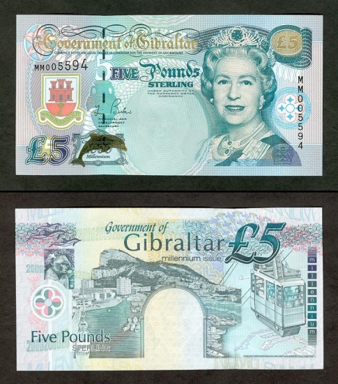 5 Gibraltaro svarų.