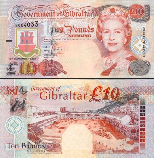10 Gibraltaro svarų.