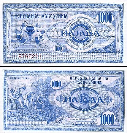 1000 Makedonijos dinarų.