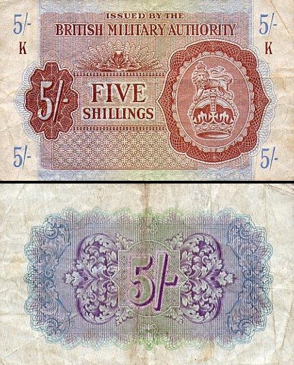 5 Didžiosios Britanijos šilingai.