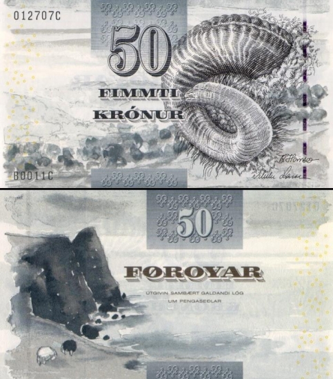 50 Farerų salų kronų.