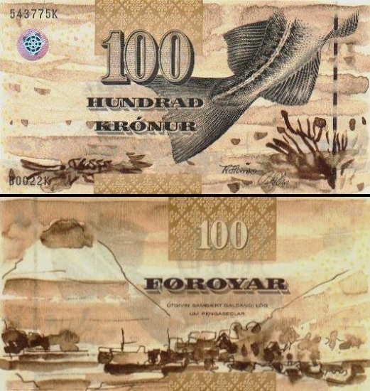 100 Farerų salų kronų.