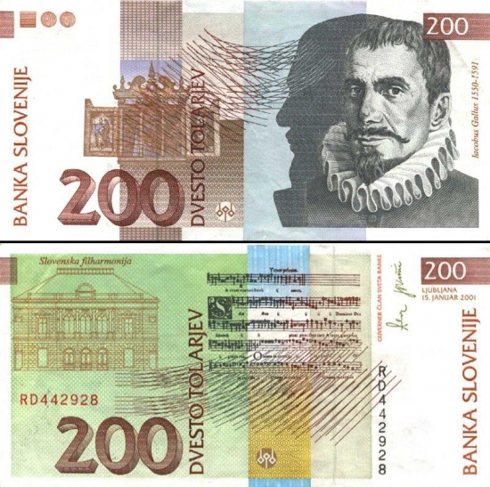 200 Slovėnijos tolarų.