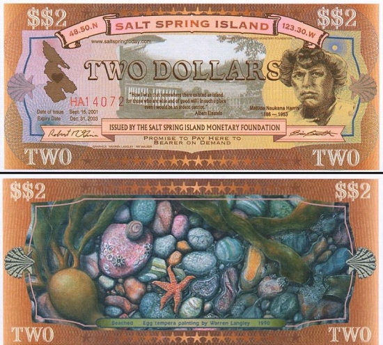 2 Kanados doleriai. 